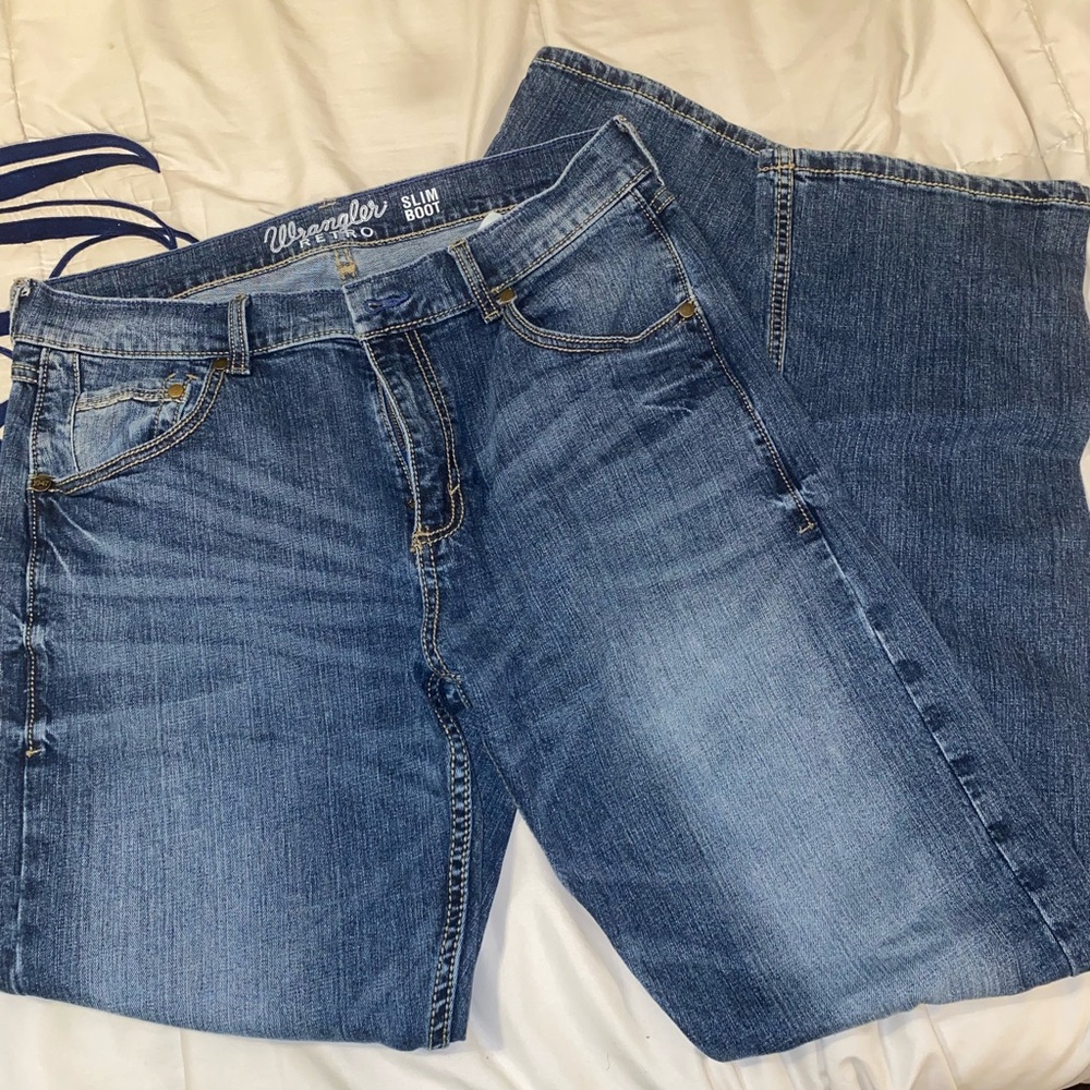 Men’s Wrangler retro slim boot jean